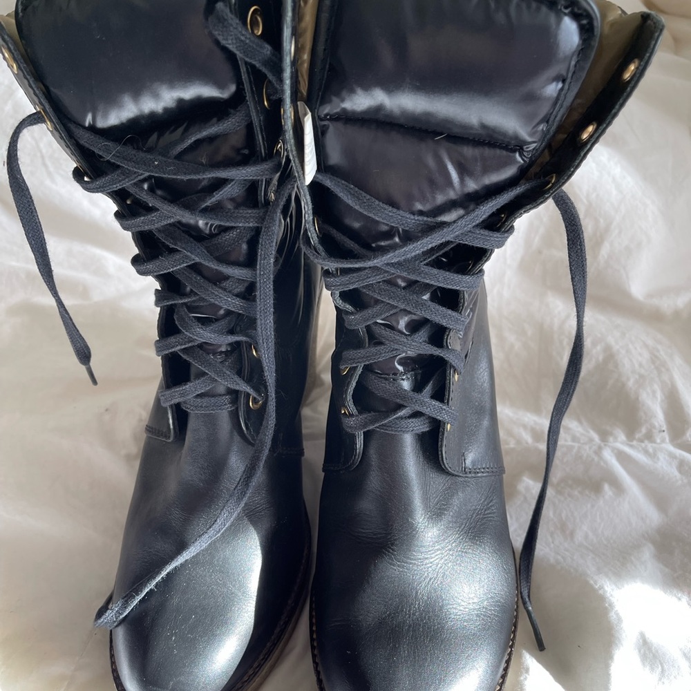 Moncler wedge boots like new